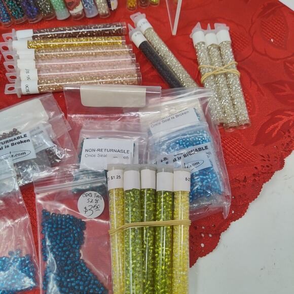 34X Huge Lot Seed Beads Lots Of Great Colors 8/0 New And Open - Picture 3 of 7
